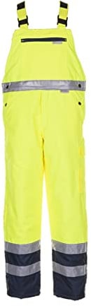 Planam 2087068 Warnschutz Winterlatzhose, Gelb/Marine, Größe 4XL