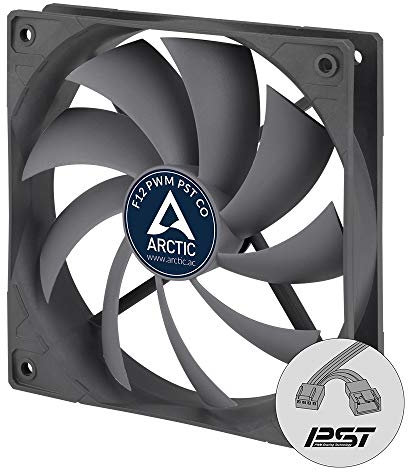 ARCTIC F12 PWM PST CO - 120 mm Case Fan with PWM Sharing Technology (PST), Dual Ball Bearing for Continuous Operation, Computer, Fan Speed: 230-1350 RPM - Grey