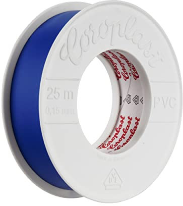 REV Isolierband, Klebeband 25m. Zum Isolieren von Kabeln. 25 x 0,15 mm, blau