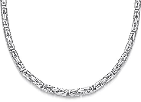 Silberketten Store Königskette 925 Silber Herren 10 mm Stärke I Männer Silberkette mit Karabiner Verschluss I Panzerkette Herren vierkant hochglanz