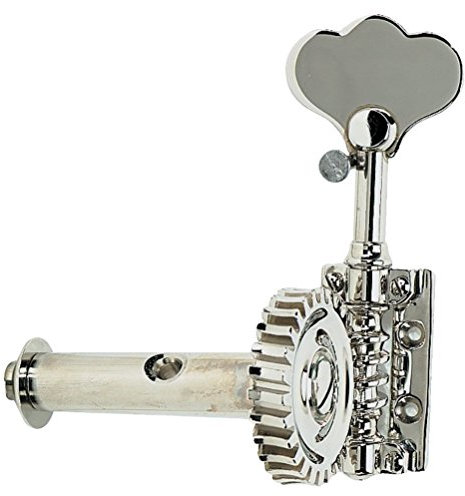Rubner 140-117 Bass-Einzelmechanik, Mechanik für Kontrabass einzeln, Französische Form 4/4-3/4, 4-saitig, vernickelt, Made in Germany