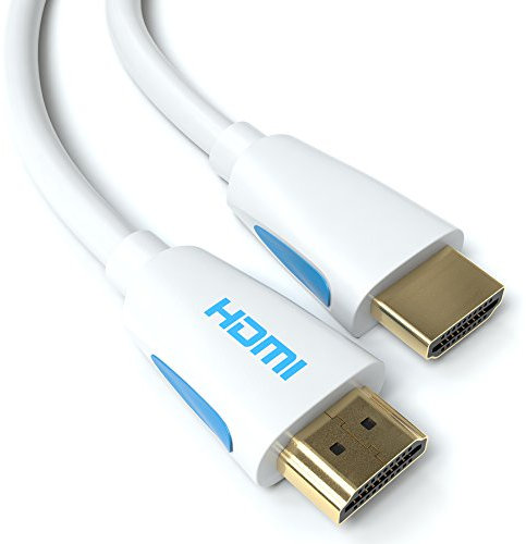 JAMEGA 1m HDMI-Kabel 2.0 Weiß Ultra-HD 4K@60Hz High-Speed Ethernet-Cable HDR ARC 3D 18Gbps kompatibel mit HDMI 2.0/1.4, PS5, PS4, PS3, XBOX Series S, Blu-Ray-Player, DVD, Soundbar, Monitor usw.