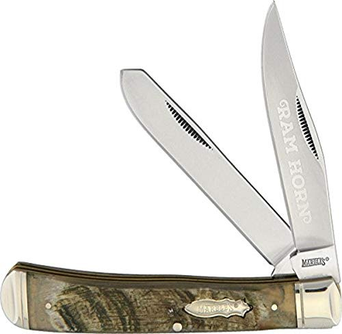 Marbles - Taschenmesser - Rams Horn Trapper - Länge geschlossen: 10.48 cm, Schwarz