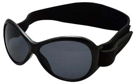 Baby Banz 00068 Sonnenbrille Retro Kidz mit elastischem Neoprenband, für Kopfumfang 50-60 cm (circa bis 2-5 jahre), UV400, schwarz