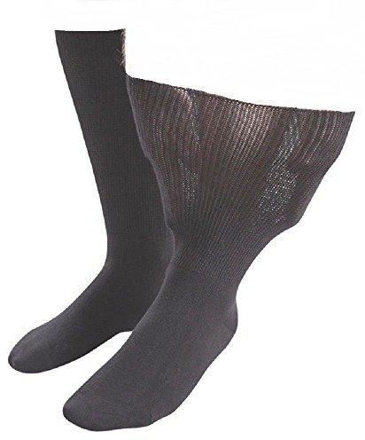 SockShop Iomi Footnurse - Mens & Ladies Extra Wide Oedema Socks in 4 Sizes & 5 Colours (12-14 UK (45-50 eur), Black)