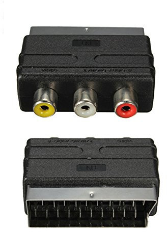HDST-E17 SCART Spina Maschio a 3 RCA Femminile AV Video Audio Adaptor Converter per videoregistratori TV Dvd