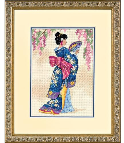 Dimensions Gold Petite Counted Cross Stitch Kit Elegant Geisha for Embroidery - Each