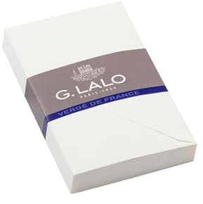 Clairefontaine Lalo 24400L Umschläge Vergé de France (25% Hadern, gummiert, eingeschweißt, perfekt für Ihre Einladungen, 9 x 14 cm, Visitenkarten Format, 25 Umschläge) weiß