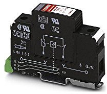 PHOENIX CONTACT VAL-MS 60/FM Überspannungsableiter mit Basiselement mit Fernanzeigekontakt und Schutzstecker mit Hochleistungsfähigem Varistor, 1-Kanal