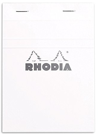 Rhodia 13601C - Schreibblock / Notizblock No.13 DIN A6 14,8x10,5 cm, 80 Blätter liniert 80g, abtrennbar und mikroperforiert, mit Kartonrücken, ideal für Notizen, Weiß, 1 Stück