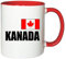 Mister Merchandise Kaffeetasse Kanada Fahne Flag Teetasse Becher, Farbe: Weiß-Rot