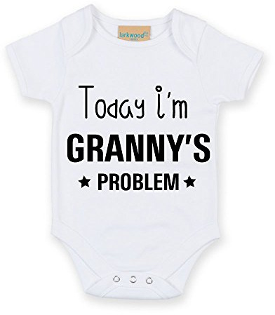 60 Second Makeover Limited Today I'm Granny's Problem White Short Sleeve Baby Grow Granddaughter Grandson Grandchild