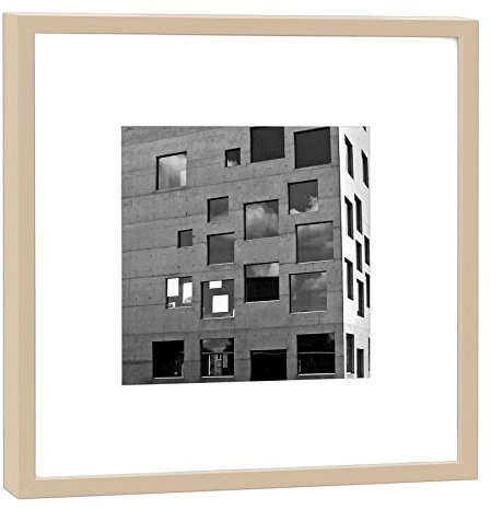 COGNOSCO Fotografie im Holzrahmen: Designschule Zeche Zollverein - 52 x 52 cm - Rahmenfarbe beige