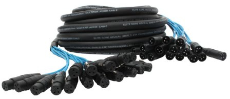 Elite Core PEX1650 | 16 Channel Fan to Fan XLR Extension Snake | 50' ft