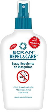 Ecran Repel Care, Spray Repelente de Mosquitos sin Alcohol - Spray Antimosquitos con Hasta 6 Horas de Protección - Ideal para Toda la Familia - Formato Viaje de 100 ml
