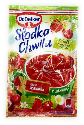 Dr. Oetker Slodka Chwila Kisiel Wilderdbeere, 5 x 31,5 g, 5 x 1,28 g, osteuropäisches Gelee-Dessert, 5 Stück
