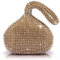 J&G dreieckige Rhinestone Strass Damen Unterarmtasche Abendhandtasche Party Tasche Hochzeit Handtasche (Golden)