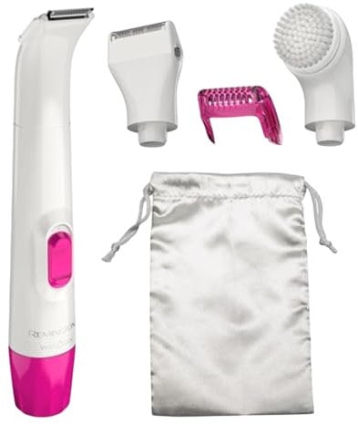 Remington Women's Body & Bikini Grooming Kit, Wet/Dry, Foil Shaver, Exfoliator, Rechargeable, Neutral