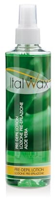 Italwax Lotion avant épilation - 250ml - Préparer la peau à l'épilation à la cire - Aloe Vera - Convient à tous les types de peau