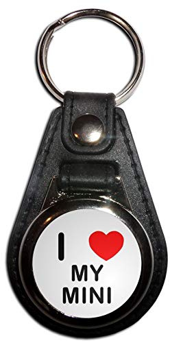 I Love My Mini - Black Plastic Medallion Key Ring