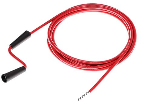 ROTHENBERGER Industrial Reinigungsspirale Ø 6,7 mm | 5m Länge | mit gezogener Spitze | mit Kunststoffmantel zur Schonung Rohr | 072982E