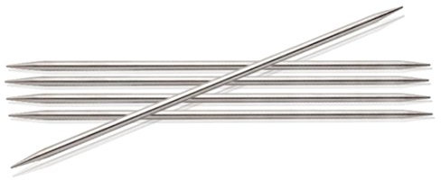 KnitPro Nova Metallnadeln mit Doppelspitze, kurz, 10 cm x 2,5 mm