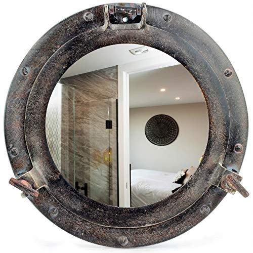 Aluminium Bullauge Spiegel 15 - nautische Wanddekoration