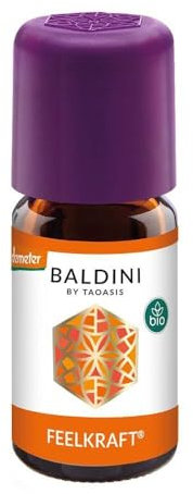 Baldini Feelkraft BIO, Bio Duftmischung mit 100 % naturreinen ätherischen Ölen und Alkohol, Ölmischung mit Lemongras, Limette und Orange, 5 ml