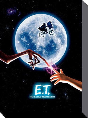 1art1 E.T. - Der Außerirdische Poster Filmplakat Bilder Leinwand-Bild Auf Keilrahmen | XXL-Wandbild Poster Kunstdruck Als Leinwandbild 80x60 cm