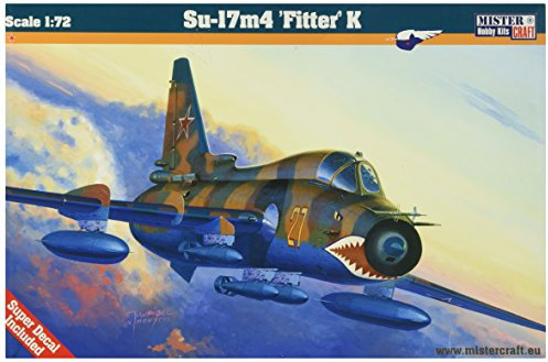 Mistercraft Modellbausatz Flugzeug Su-17M4 Fitter K Maßstab 1:72, Plastikbausatz, Bausatz zum Zusammenbauen, Inklusive Klebstoff, Kunststoffmodell, Bauanleitung,264.0mmx190.0mm, Black
