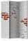 RAUMTEILER/PARAVENT B&D XXL - Paravent Raumteiler Innen Ziegel-Optik 135x172 cm 3-teilig Einseitig Raumtrenner Raum Trennwand Holz Room Divider Spanische Wand Raum Abtrennung rot grau f-B-0116-z-b