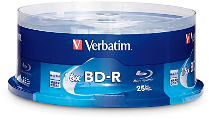 Verbatim BD-R 25GB 16X BLU-Ray Disco de Medios grabables - 25 Unidades de husillo