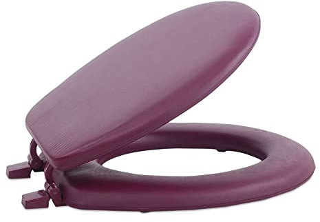 Achim Home Decor Abattant de toilette en vinyle souple, bordeaux, housse en vinyle souple de 43,2 cm avec rembourrage en mousse confortable, s'adapte à tous les luminaires de taille standard, facile à installer, Fantasia