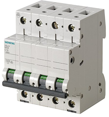 Siemens 5SL4 Miniaturüberlastschalter Typ D, Pol 3-polig 50A 400V ac, Abschaltvermögen 10 kA SENTRON 72 V dc