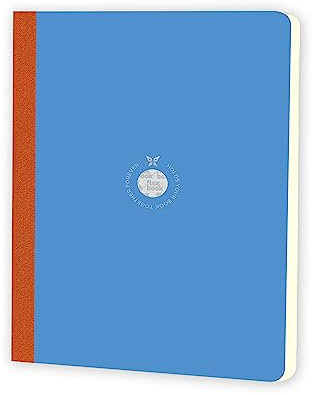 Flexbook Notizbuch Kladde patentierte flexible Bindung, blau mit oranger Heftleiste 17x24cm