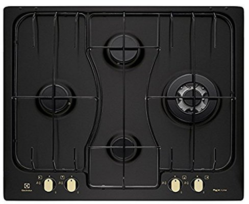 Electrolux RGG 6243 LOR Integrado Encimera de gas Negro hobs - Placa (Integrado, Encimera de gas, Esmaltado, Negro, 1000 W, 2000 W)