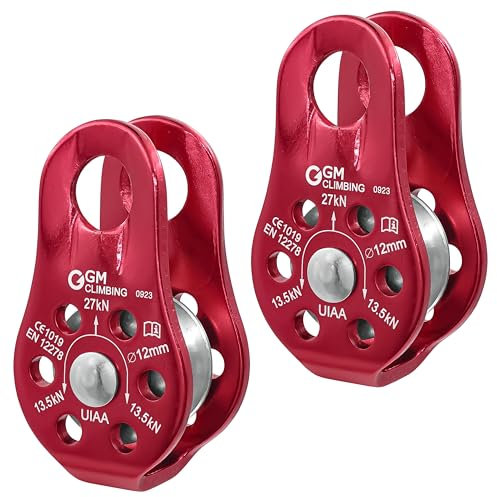 GM CLIMBING 29kN UIAA zertifizierte Micro Riemenscheibe, Slack Tender Hitch Tending, Pack of 2
