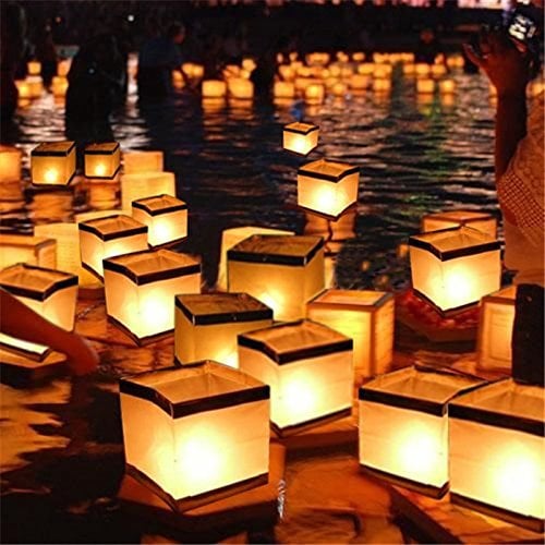10Pcs Agua Flotante Vela Titular Impermeable Candelabro Linterna Deseando Candelabro Luz 15X15Cm
