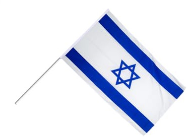 Flaggenfritze Stadionfahne Israel 60 x 90 cm - große Stockflagge für Sportevents, Umzüge und Dekoration