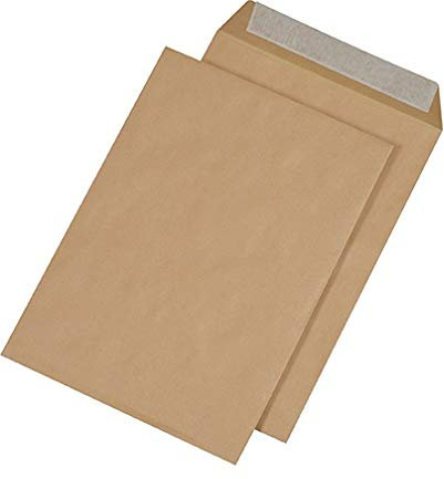 250 Versandtaschen DIN B4 250 x 353 mm Haftklebend braun dimapax