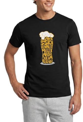 Spreadshirt Bière Il Vaut Mieux La Boire T-Shirt Homme, M, Noir