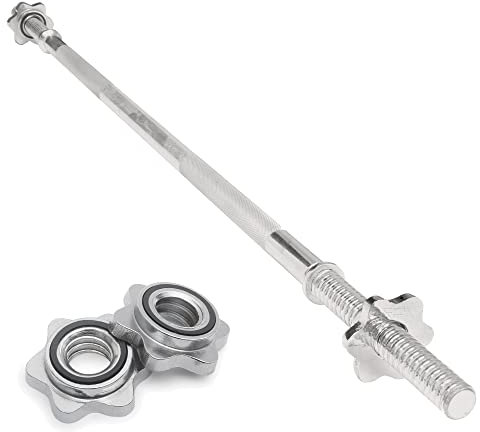 Body Revolution Barbell Bar - 1.4m Weight Lifting Bar for 1 Inch Standard Weights Plates - Barbell for Bench Press, Curls, Deadlift and Powerlifting Spinlock or Spring Collar