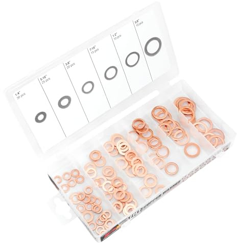 Performance Tool W5217 110-Piece Copper Washer Assortment Kit
