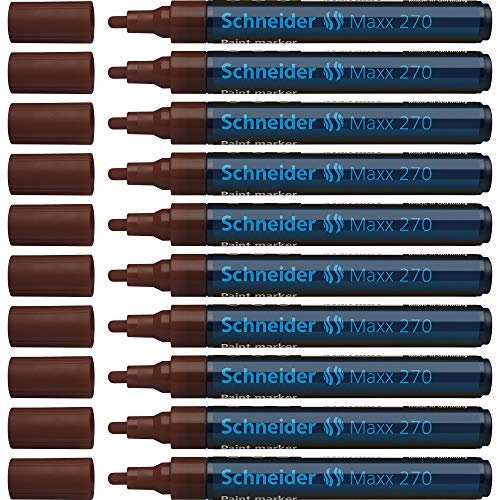 Schneider Maxx 270 Paint-Marker (Rundspitze, 1 - 3 mm, Spitze austauschbar) 10er Packung braun