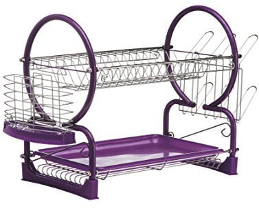 Premier Housewares 0509680 Égouttoir à Vaisselle de 2 Niveaux Plastique Violet