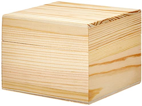 GLOREX Holzbox, Holz, Natur, 10,5 x 10,5 x 8 cm, 6 1682 603