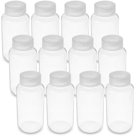 United Scientific Supplies 33308 Polypropylen Weithals Reagenz Flasche, 250 ml Kapazität (12 Stück)