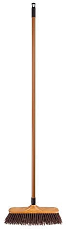 Elliott 29 cm Synthetic Fibre Wood Effect Stiff Bristle Broom Head with 1.2 m Handle - Ideal for Indoor use at Home