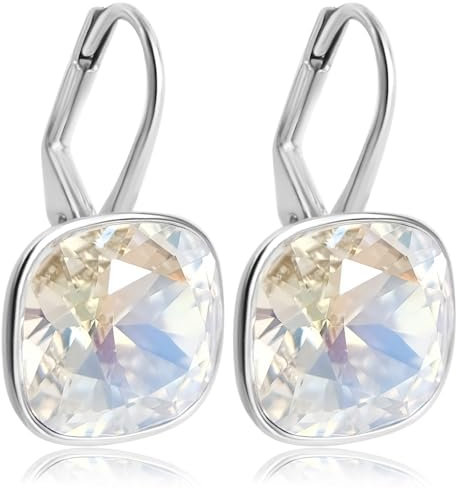 925 Silberohrringe Kristalle Moonlight Ohrhänger kurz modern NOBEL SCHMUCK