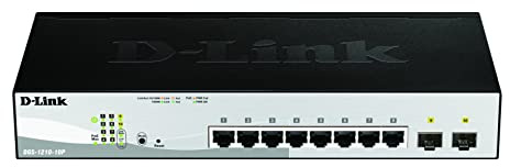 D-Link DGS-1210-10P/E Smart+ Switch Gestito, 10 Porte Gigabit, PoE - Solo cavo di alimentazione UE